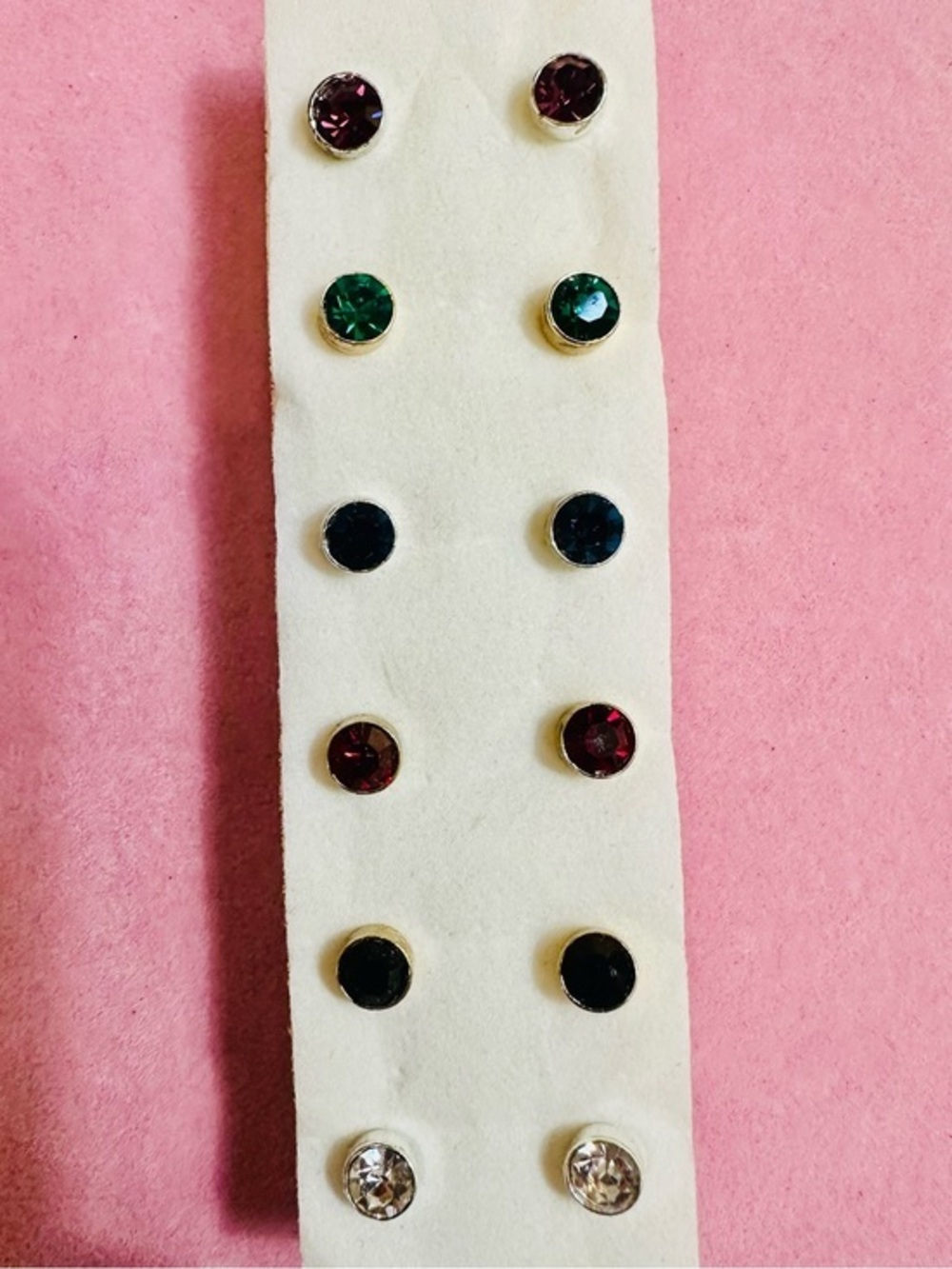Multicolor Rhinestone Stud Earring Set